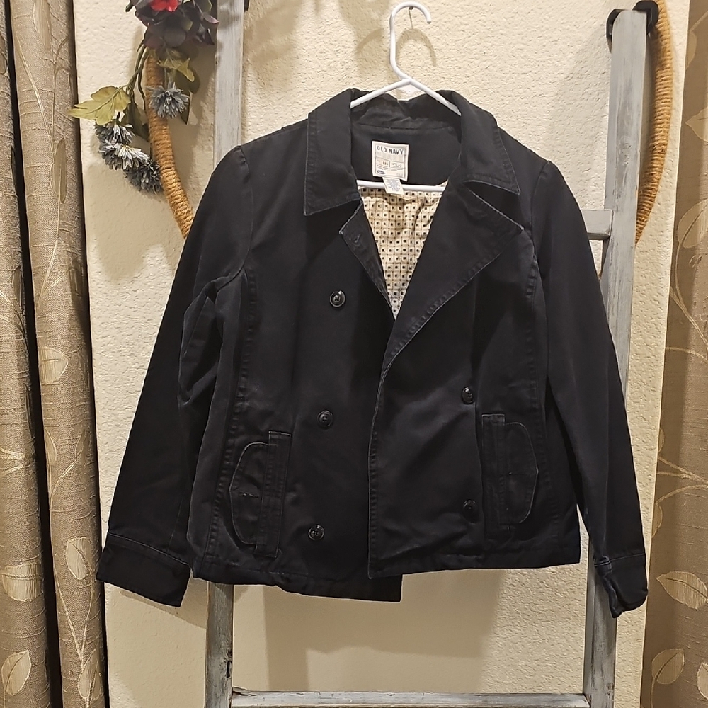 Old Navy Black Double-Breasted Jacket
